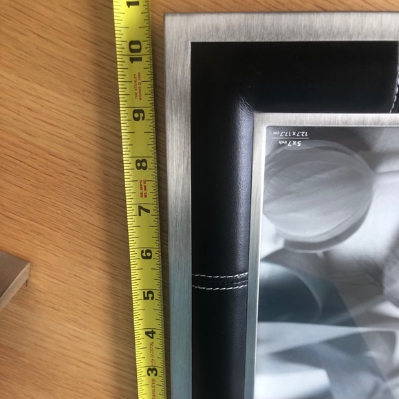 Single Black Leather Frame w/ White Top Stitching - Picture 3 of 5